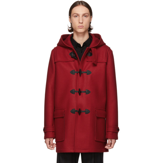 Saint Laurent Red Duffle Coat, $1,103 | SSENSE | Lookastic