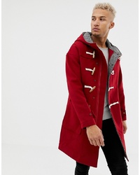 Pull&Bear Wool Coat With Toggles In Red