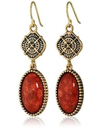 Barse Canyon Red Sponge Coral Drop Earrings
