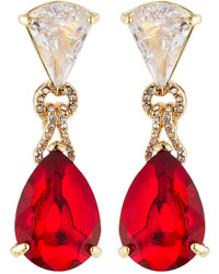 Fragments for Neiman Marcus Fragts Golden Mixed Crystal Drop Earrings Clearred