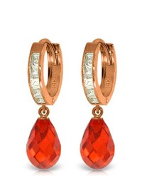 Galaxy Gold Products 14k Rose Gold Countess Red Zirconia Earrings