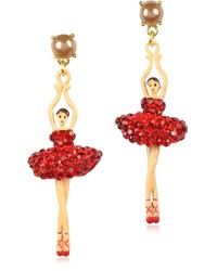 Les Nereides Luxury Pas De Deux Red Earrings