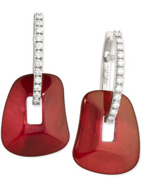 Mattioli Diamond Trimmed Puzzle Hoop Earrings Redblackwhite