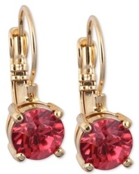 Nine West Gold Tone Faceted Red Set Stone Drop Earrings