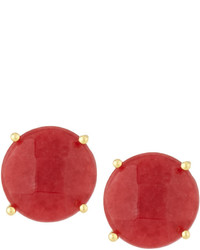 Panacea Glass Button Earrings Red