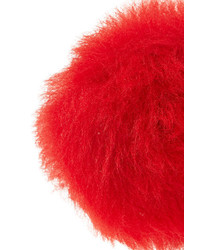 Balenciaga Shearling Earrings Red