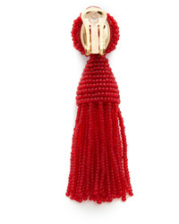 Oscar de la Renta Short Tassel Clip On Earrings