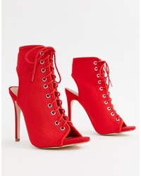 new look red ankle boots