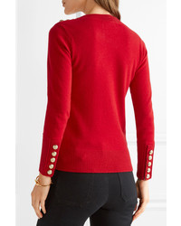 Burberry Embellished Cashmere Sweater Claret