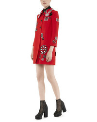 Marc Jacobs Collection Embroidered Coat With Pav Buttons