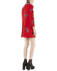 Marc Jacobs Collection Embroidered Coat With Pav Buttons