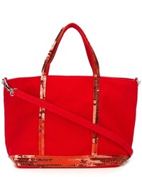 Red Embellished Crossbody Bag