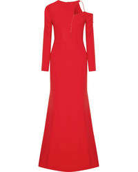 Antonio Berardi Cutout Embellished Stretch Cady Gown Red