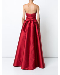 Marchesa Notte Strapless Embellished Gown