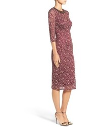 London Times Embellished Lace Sheath Dress