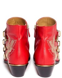 Nobrand Studs Detail Buckle Ankle Boots