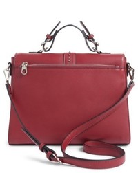 Chelsea28 Blair Embellished Faux Leather Top Handle Satchel Red