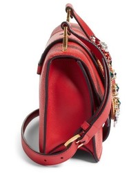 Miu Miu Madras Crystal Embellished Leather Shoulder Bag