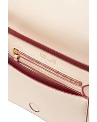 Diane von Furstenberg Soire Embellished Leather Shoulder Bag Claret
