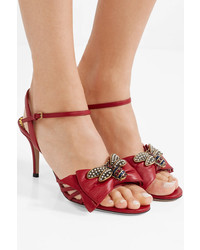 Gucci Queen Margaret Embellished Leather Sandals
