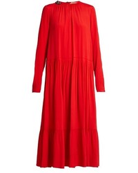 No.21 No 21 Embellished Collar Pleated Tiered Maxi Dress
