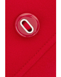 Prada Button Embellished Wool Mini Skirt Red