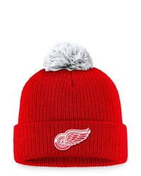 FANATICS Branded Red Detroit Red Wings Team Cuffed Knit Hat With Pom At Nordstrom