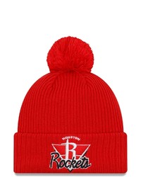 New Era Red Houston Rockets 2021 Nba Tip Off Team Color Pom Cuffed Knit Hat At Nordstrom