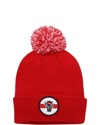 adidas Red Nc State Wolfpack Sideline Coaches Cuffed Knit Hat With Pom At Nordstrom