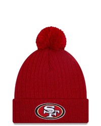 New Era Scarlet San Francisco 49ers Breeze Cuffed Knit Hat With Pom At Nordstrom