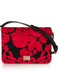 Dolce & Gabbana Ayers Paneled Embroidered Satin Shoulder Bag