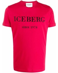 Iceberg Logo Embroidered Cotton T Shirt