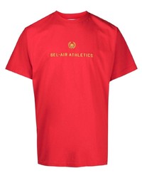 BEL-AIR ATHLETICS Logo Embroidered Cotton T Shirt