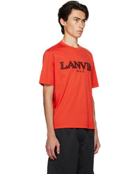 Lanvin Red Embroidered T Shirt