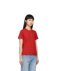 Comme Des Garcons Play Red Twin Heart T Shirt