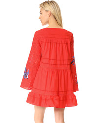 Tanya Taylor Bird Embroidered Jackie Dress