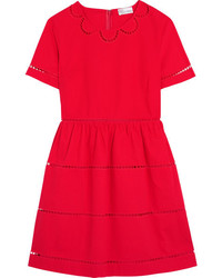 RED Valentino Redvalentino Embroidered Cotton Mini Dress