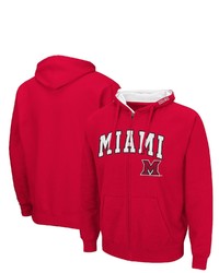 Colosseum Red Miami University Redhawks Arch Logo 30 Full Zip Hoodie