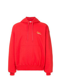 Red Embroidered Hoodie