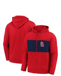 FANATICS Branded Red St Louis Cardinals Team Twill Full Zip Hoodie Jacket
