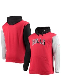 FANATICS Branded Redblack Chicago Bulls Big Tall Double Contrast Pullover Hoodie