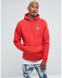 Nike Club Pullover Hoodie With Swoosh Logo In Red 804346 657