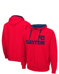Colosseum Red Dayton Flyers Arch Logo 20 Full Zip Hoodie