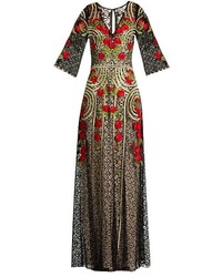 Temperley London Antilla Poppy Embroidered Cotton Blend Lace Gown