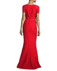 St. John Embroidered Lace Gown