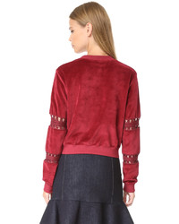 See by Chloe Embroidered Velour Pullover