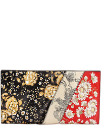 Alexander McQueen Embroidered Flower Ruffle Clutch Bag Redmulti