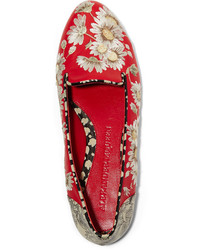 Alexander McQueen Embroidered Leather Loafers