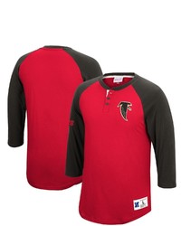 Mitchell & Ness Red Atlanta Falcons Historic Logo Ultimate Play Henley 34 Sleeve Raglan T Shirt At Nordstrom