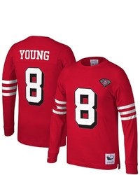 Mitchell & Ness Steve Young Scarlet San Francisco 49ers 1994 Retired Player Name Number Long Sleeve T Shirt